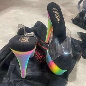 Pleaser Rainbow Platform Heels/Dance shoes